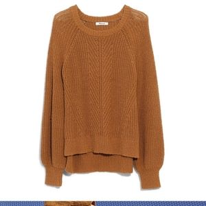 Balloon-Sleeve Pullover Sweater